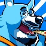 garbage bear eating pizza
