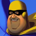 painting of Fat Man the Caped Consumer