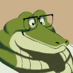 louis the alligator working in his computer office thumbnail